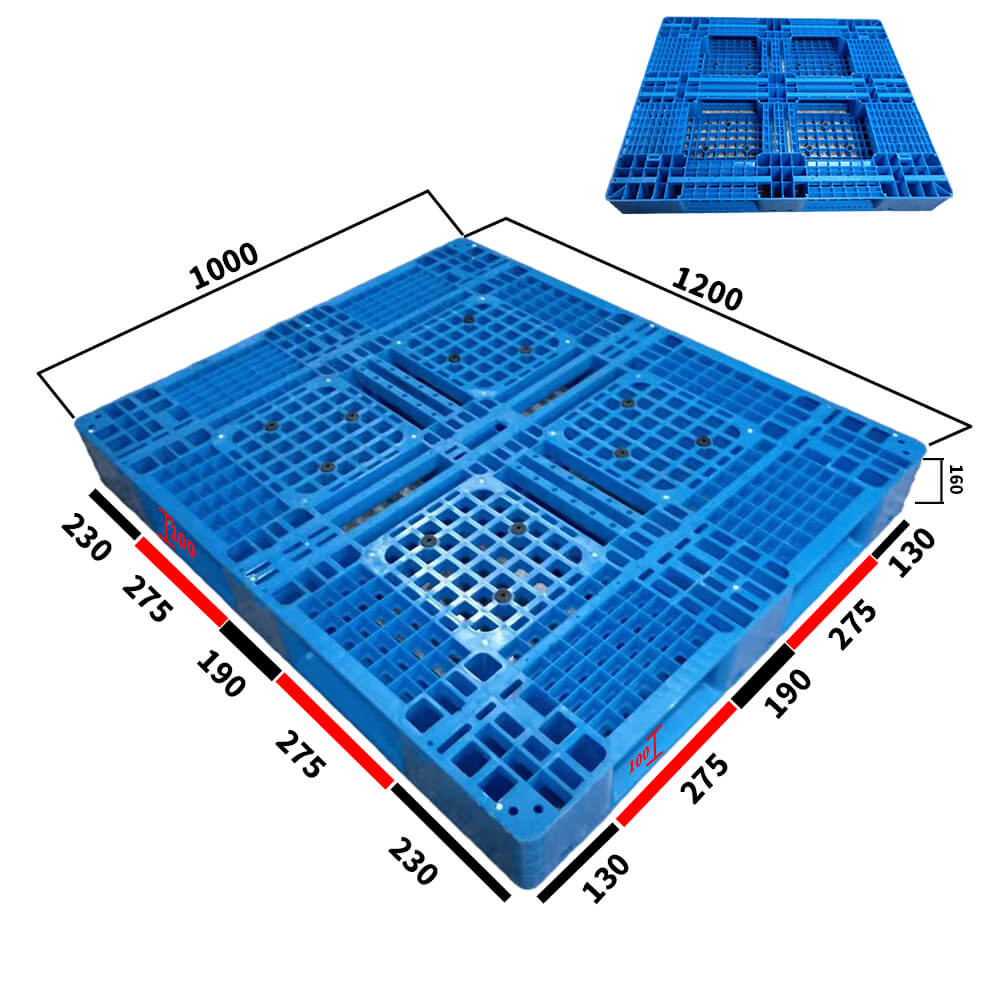 1200 x 1000 wiederverwendbare, stapelbare Kunststoffpaletten für das Lager