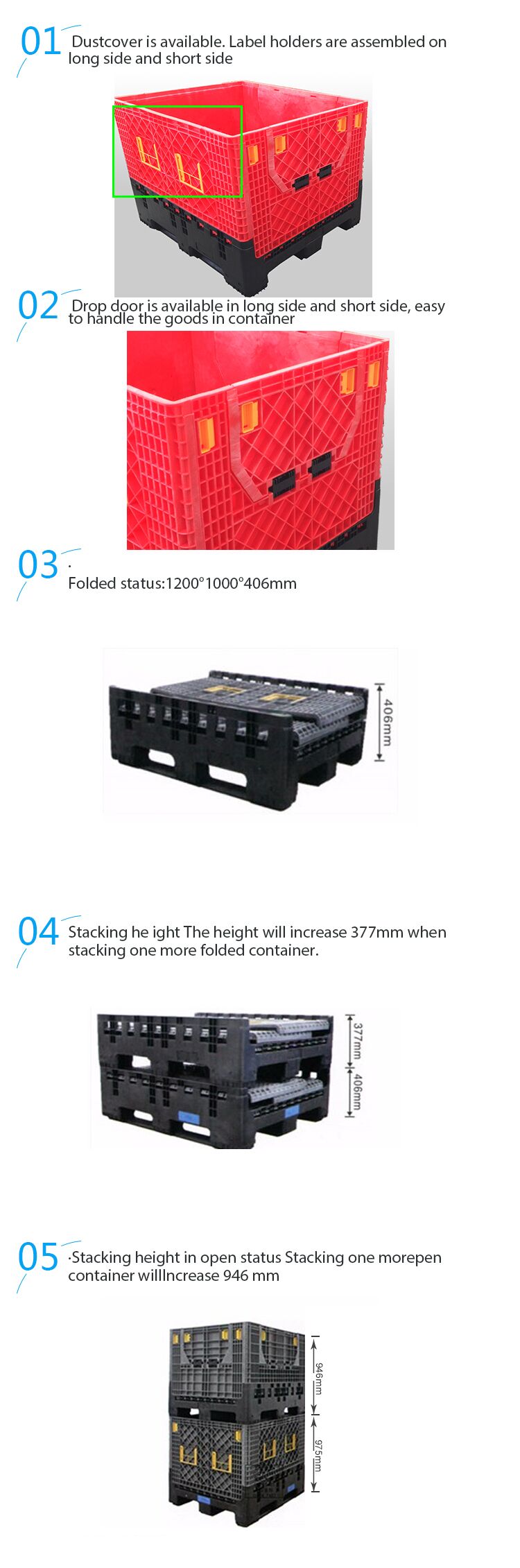 1200*1000*975 Kunststoffbox