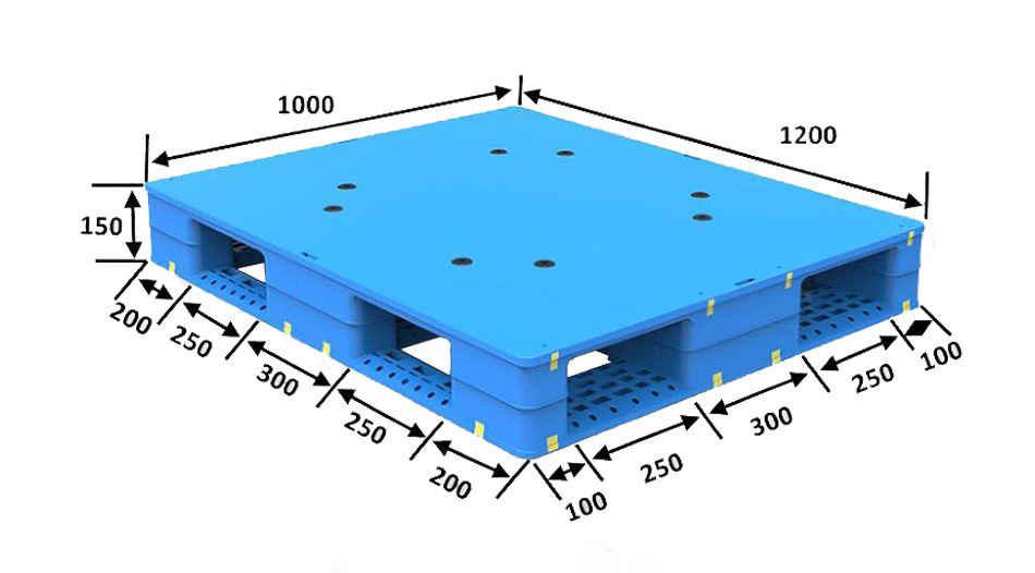 1200 x 1000 farbige, stapelbare, hygienische Kunststoffpaletten mit FDA-Zulassung