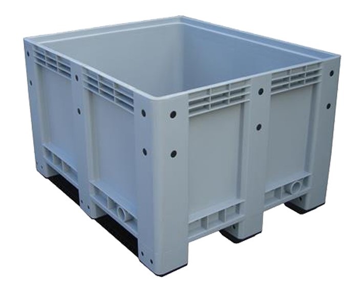Großbehälter aus Kunststoffpaletten mit geschlossenem Deck