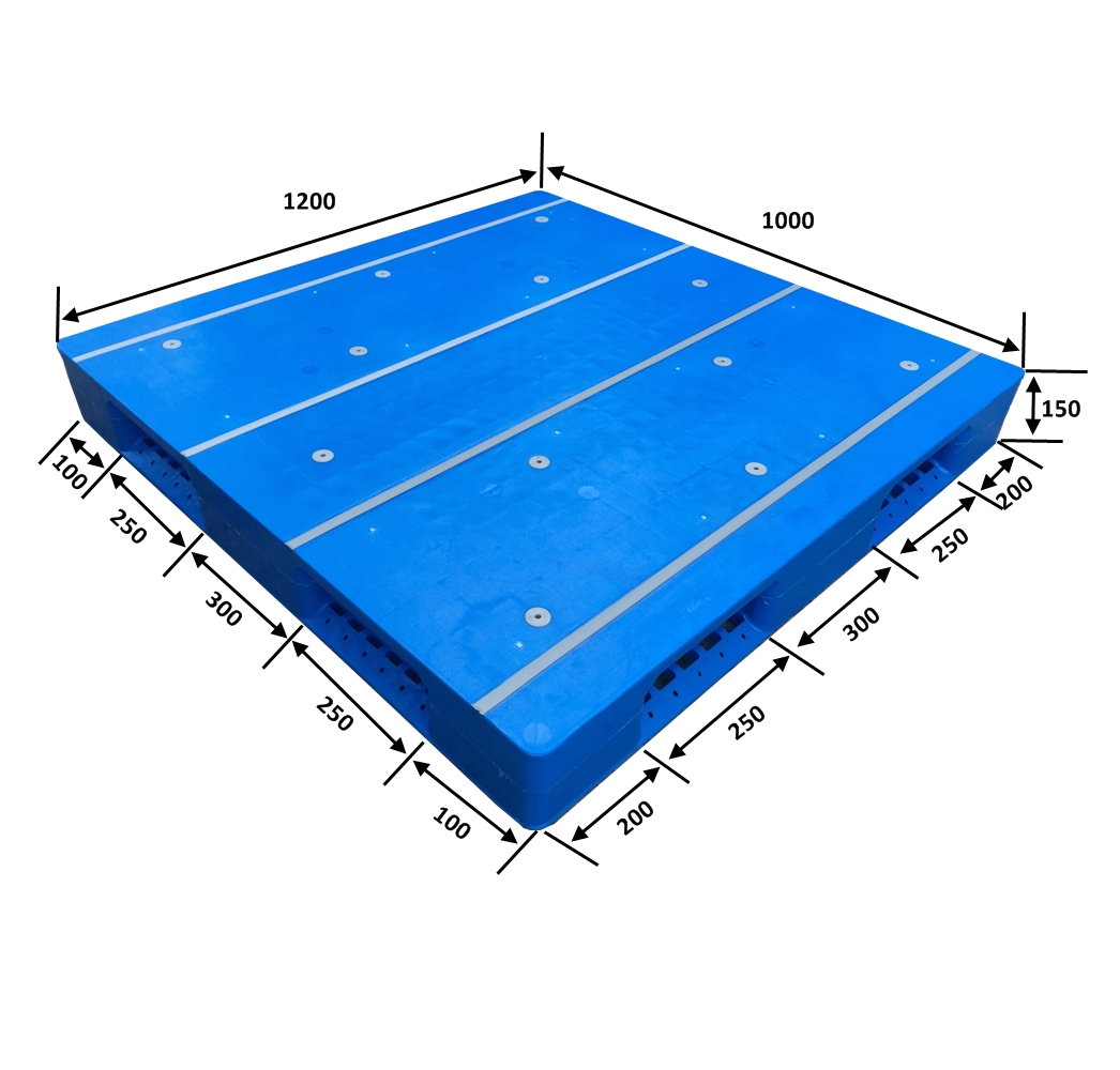 1200 x 1000 wiederverwendbare stapelbare Hygiene-Kunststoffpaletten für Lebensmittel
