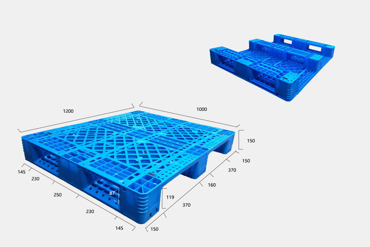1000 x 1200 recycelbare, feuerhemmende Kunststoffpaletten zur Lagerung