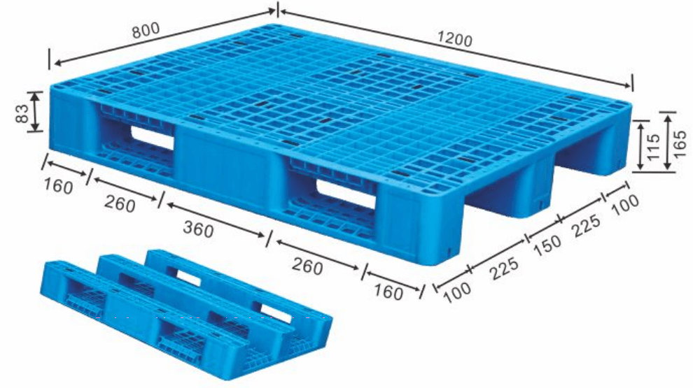 32 x 48 Industriestahlverstärkte Europaletten aus recyceltem Kunststoff