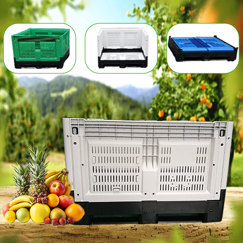 agriculture foldable plastic crates Faltbare Kunststoffkisten für die Landwirtschaft