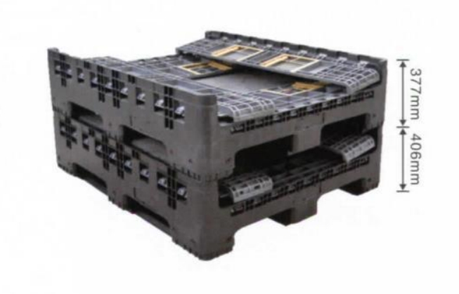 Stapelbare, zusammenklappbare Palettenbox aus Kunststoff