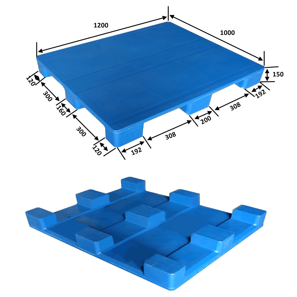 1200 x 1000 wirtschaftliche, langlebige, hygienische Export- und Versandpaletten aus Kunststoff