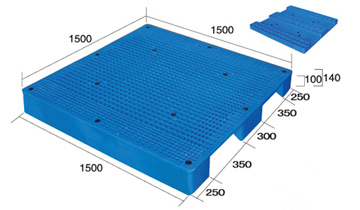 HD3RGNS1515A Wiederverwendbare quadratische HDPE-Kunststoffpaletten mit niedrigem Profil für Gabelstapler