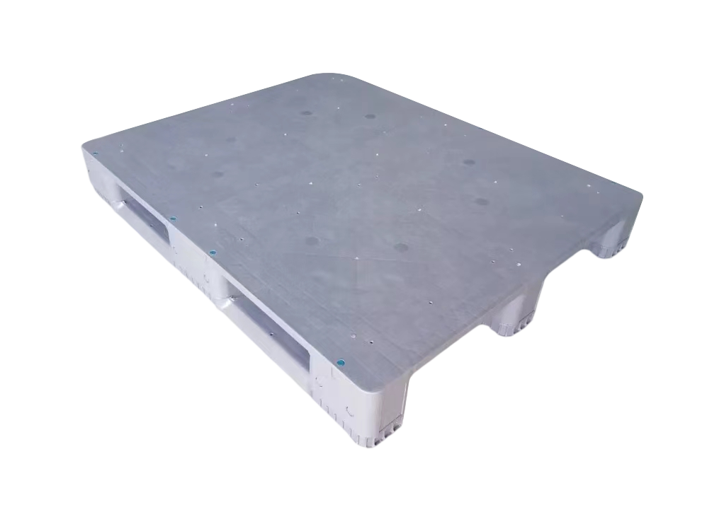 1200 x 1000 graue Industrie-Lagerpaletten aus stahlverstärktem Kunststoff