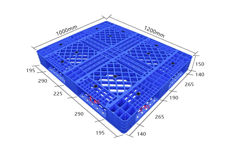 1200 x 1000 stahlverstärkte, regalfähige Kunststoffpaletten für die Automatisierung