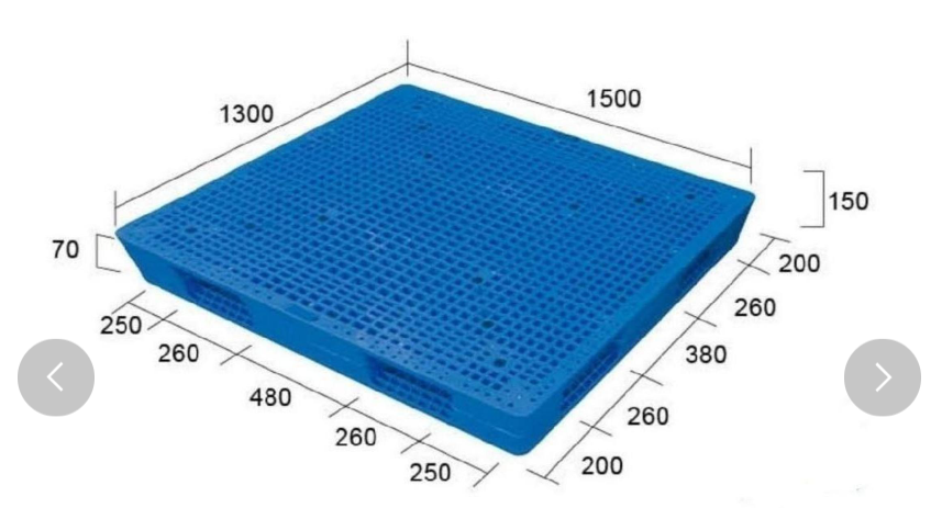 4-Wege-Palette aus recyceltem Kunststoff.