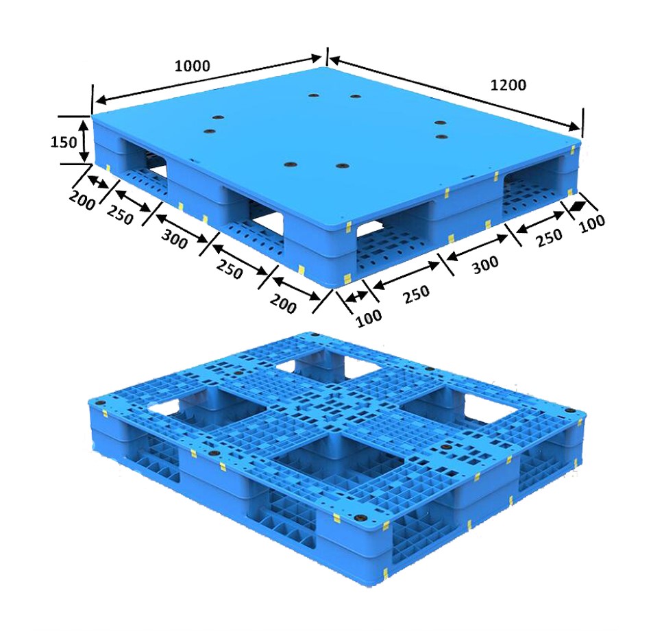 1200 x 1000 robuste, stapelbare Kunststoffpaletten