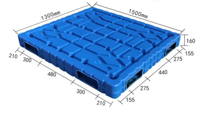 Stabile, stapelbare, wendbare, blasgeformte HDPE-Kunststoffpaletten