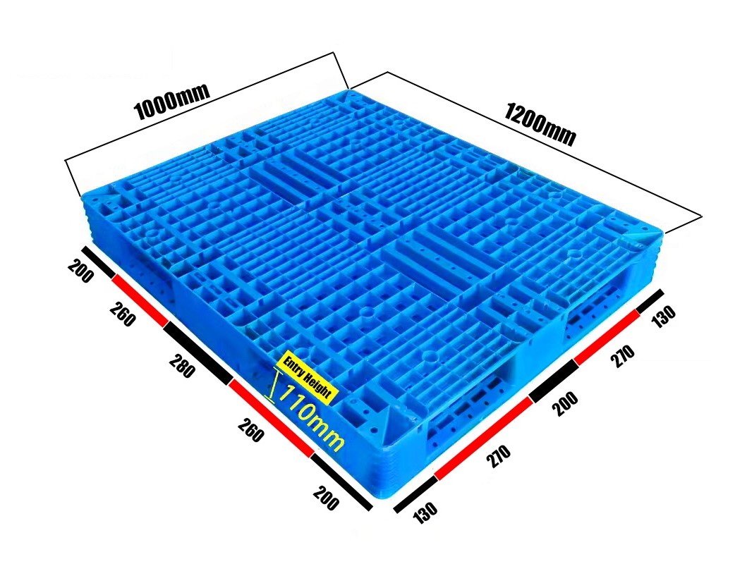 1200 x 1000 verstärkte wendbare Kunststoffpalette zur Lagerung