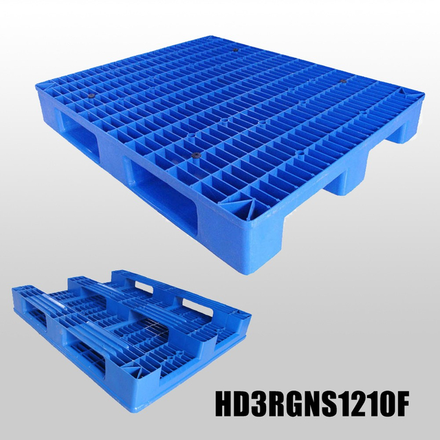 Kunststoffpalette mit 3 Kufen, offenem Deck, 1200 x 1000 x 160 mm