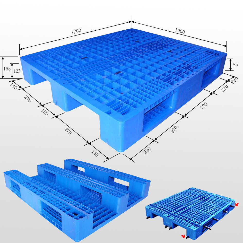 1200*1000 Drei-Läufer-Gitterdeck, stapelbare, regalfähige Kunststoffpaletten