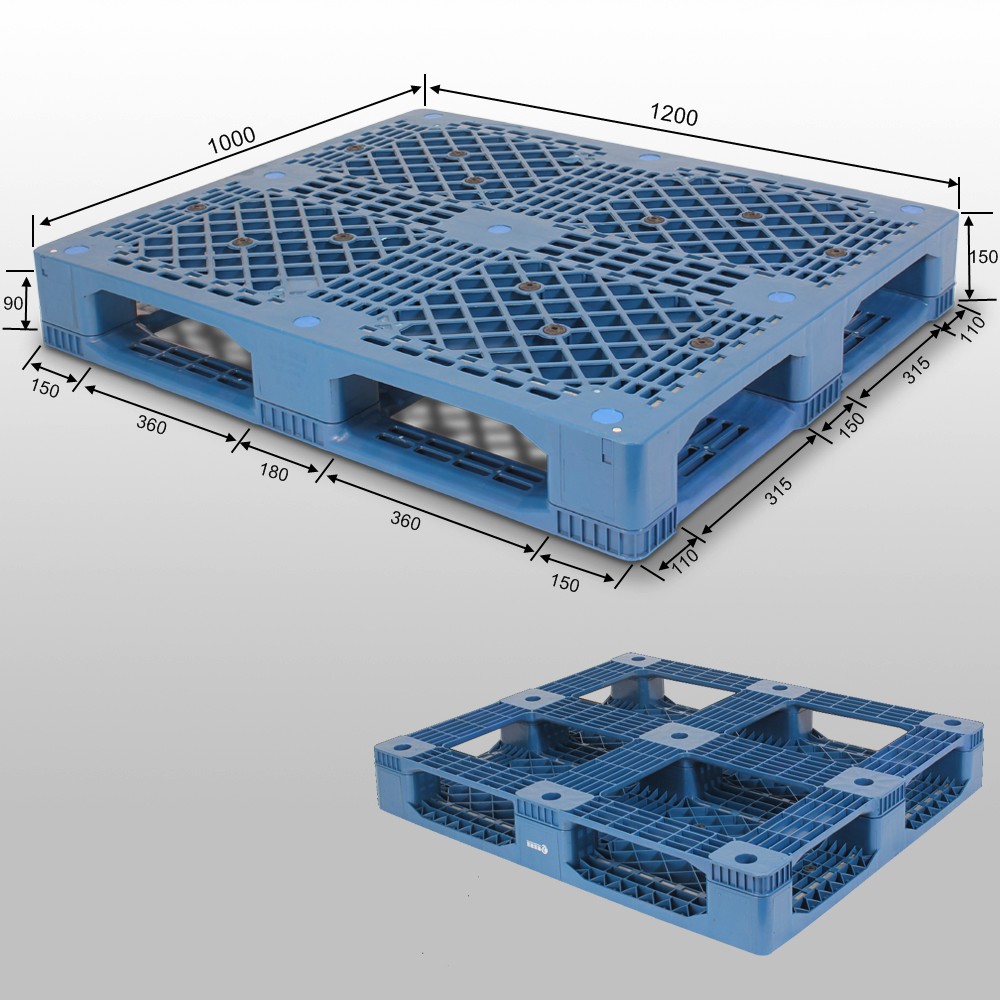 Wiederverwendbare blaue, robuste, stapelbare Euro-Kunststoffpaletten
