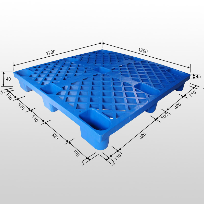 Kunststoffpalette mit 9 Fu&szlig;, Gitter, nestbar