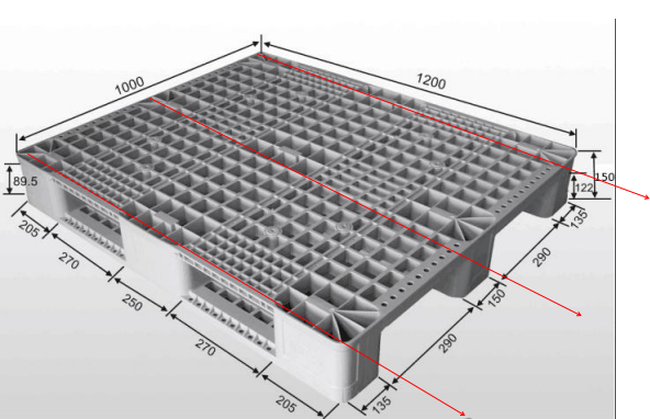  3Runners Grid Rackable Kunststoffpalette Bodenpalette aus Kunststoff