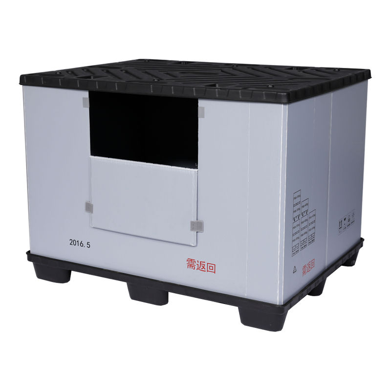 Box mit Palettenhüllen aus PP-Kunststoff mit Gussdeckel und Palette