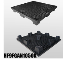 L1050*B1050*H140mm Kunststoffpalette mit 9 Fuß, stapelbar, offenem Deck