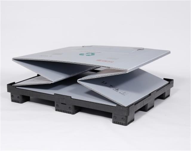 1200 x 1000 langlebige, wiederverwendbare, zusammenklappbare Palettenbox aus Wellpappe