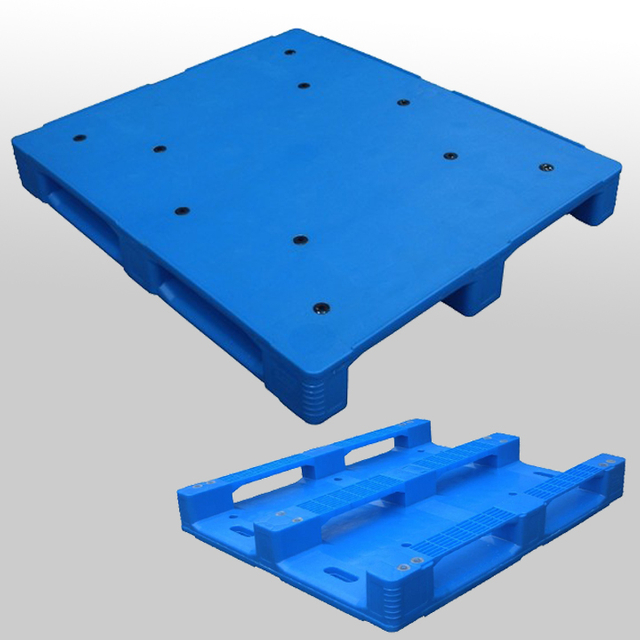 RFID-Kunststoffpalette mit 3 L&auml;ufern und geschlossenem Deck, L1200 x B1000 x H140 mm