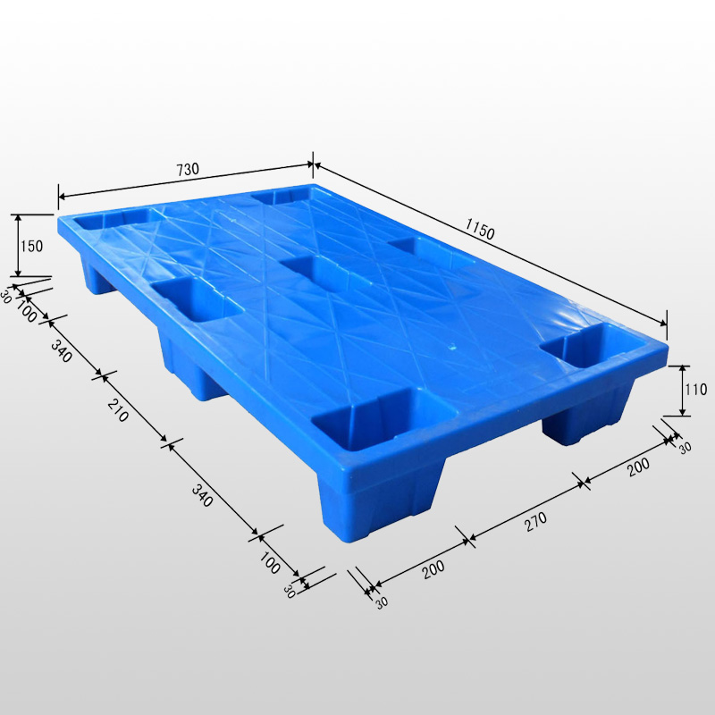  L1150*B730*H150 Kunststoffpalette mit 7 Fuß, geschlossener Plattform