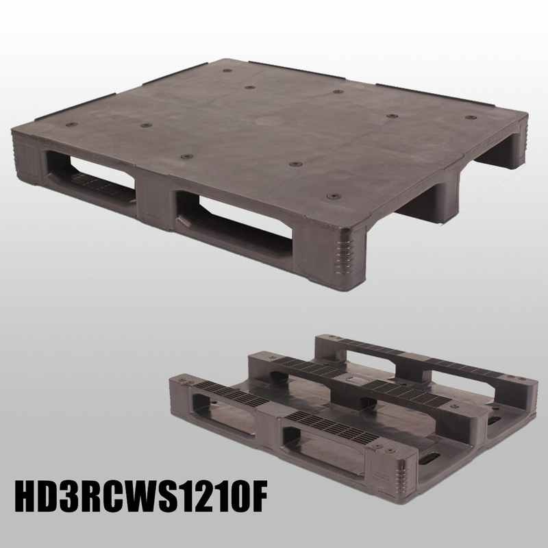 1200 x 1000 graue, regalfähige ESD-Kunststoffpaletten mit Lippe