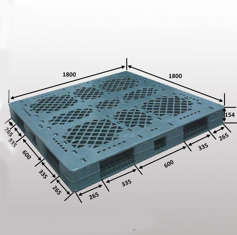 HDDFGWS1818A 1800*1800*154 mm Kunststoffpalette mit doppelseitigem, offenem Deck 