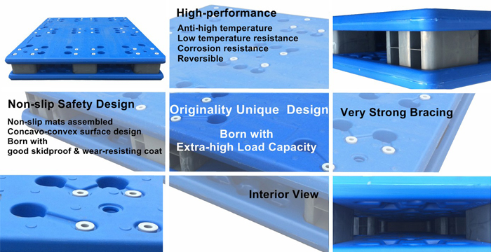 Blasgeformte Kunststoffpalette mit extra hoher Tragf&auml;higkeit, 1200 x 1000 x 170 mm
