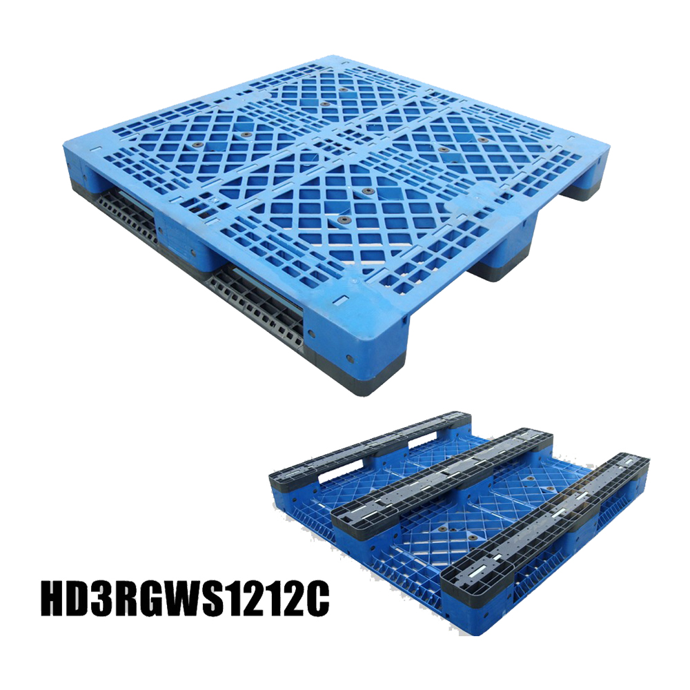 1200 x 1200 stapelbare Hochleistungs-Kunststoffpaletten mit drei Läufern und offenem Deck 