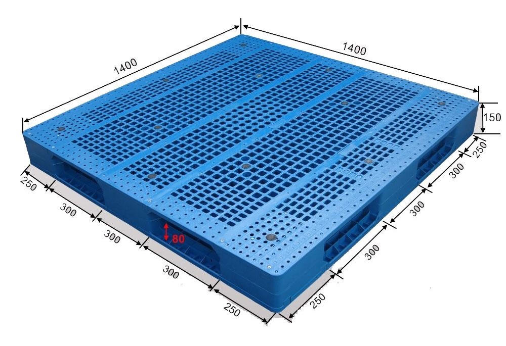 Große Kunststoffpalette mit offenem Deck für robuste Verpackungslagerung