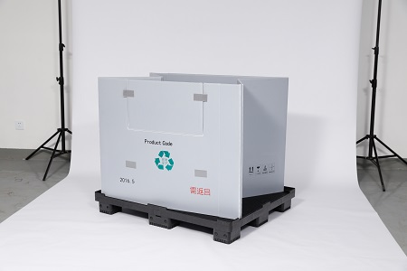 Stapelbare, robuste, zusammenklappbare Versandhüllenbox aus Kunststoff