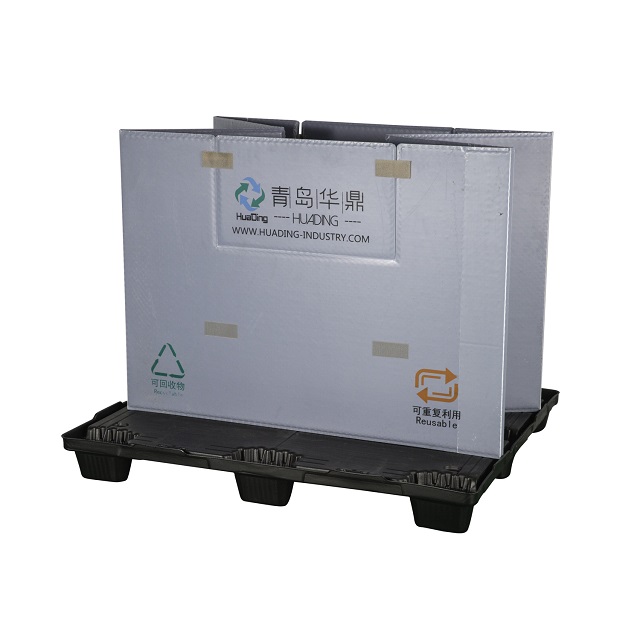 Großer zusammenklappbarer Paletten-Packbehälter aus Kunststoff mit Deckel