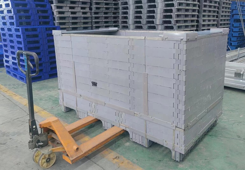 2180 x 1120 x 1100 große, regalfähige, zusammenklappbare modulare Kunststoffpalettenbox