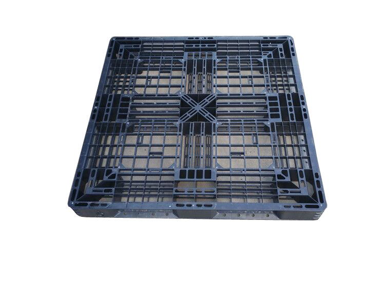 1100 x 1100 leichte schwarze Exportpaletten aus recyceltem Kunststoff