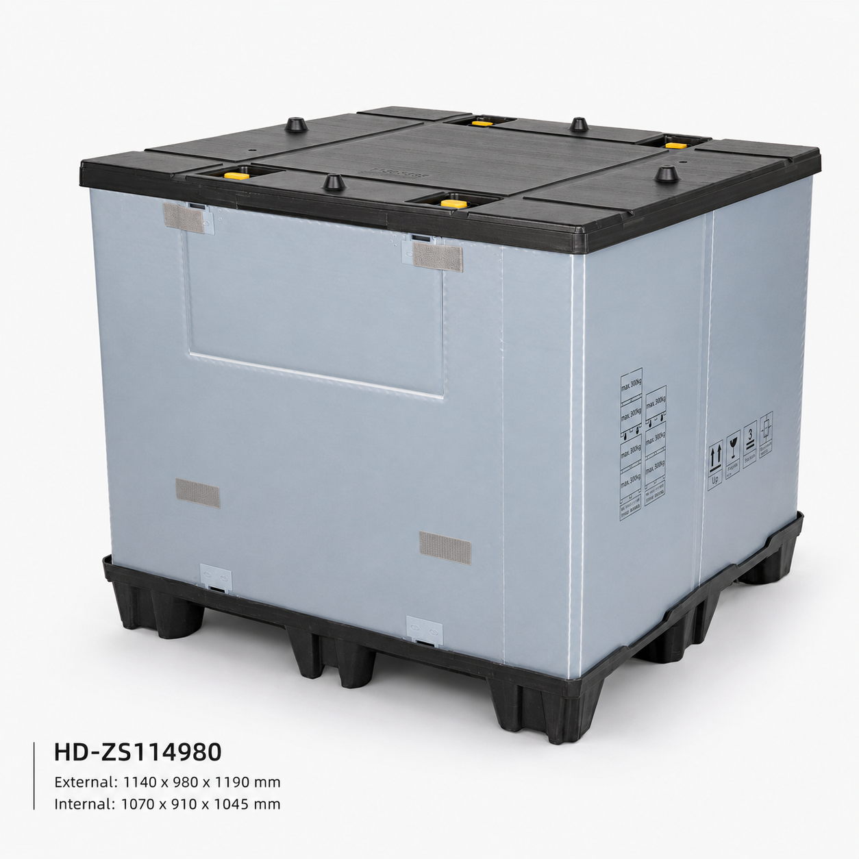 1140 x 980 Spritzgegossener Sleeve-Packbeh&auml;lter mit 3 L&auml;ufern