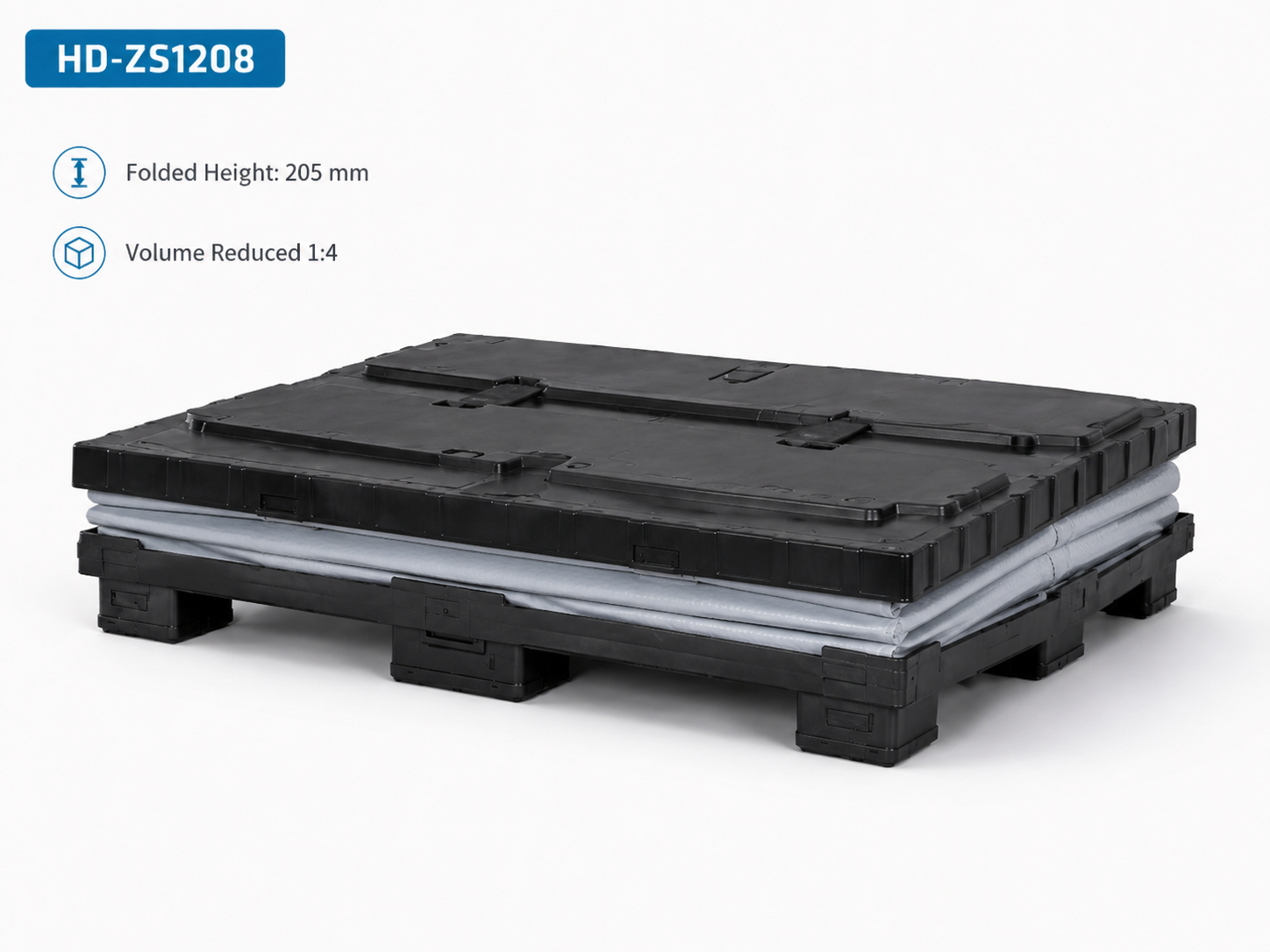 1200 x 800 spritzgegossener Sleeve-Packbeh&auml;lter mit 3 L&auml;ufern