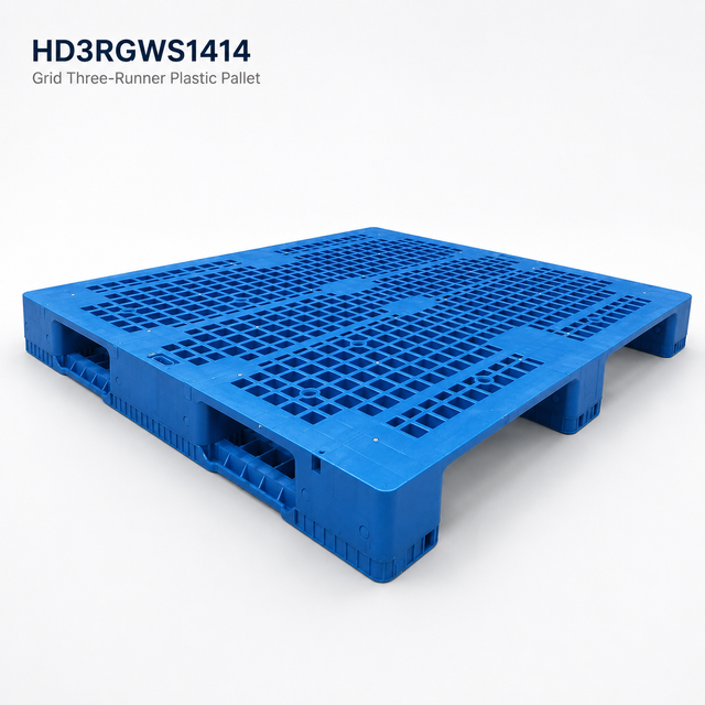 HD3RGWS1414 Offene Kunststoffpalette mit drei Kufen