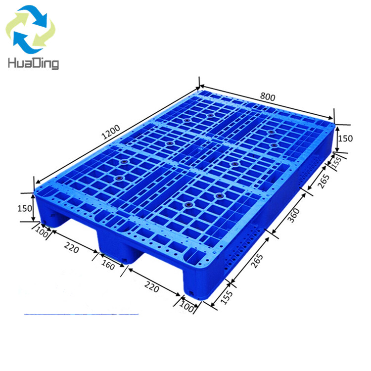 1200 x 1000, drei Kufen, geschlossene, regalf&auml;hige Kunststoffpalette 