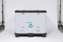 Zusammenklappbarer PP-Palettenbehälter aus massivem Kunststoff mit Zugangstür