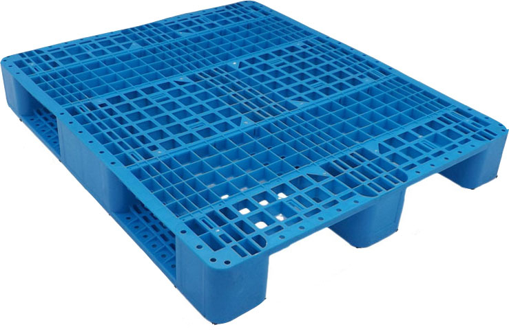 Einseitig nutzbare, schachtelbare Kunststoffpalette für das Lager