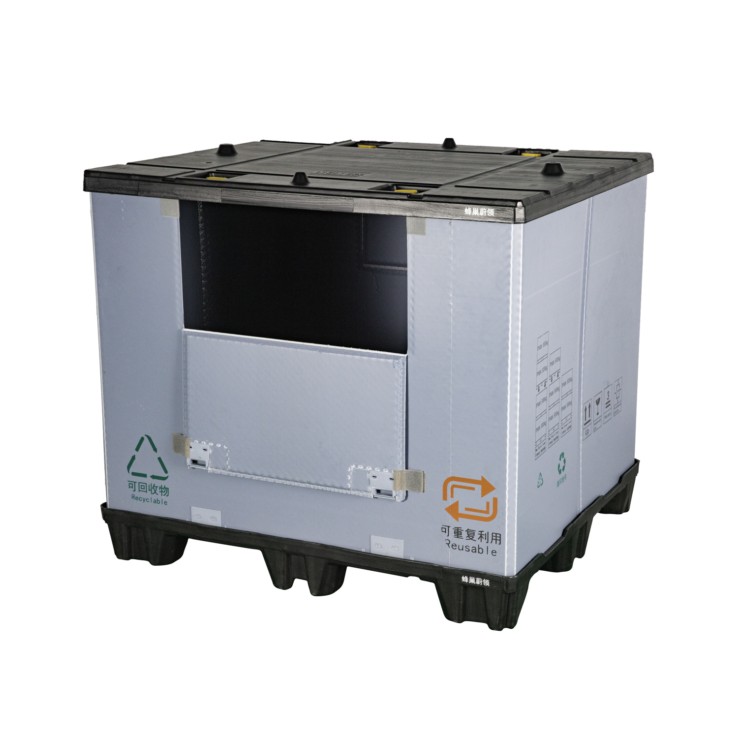 Zusammenklappbare Palettenbox aus Kunststoff