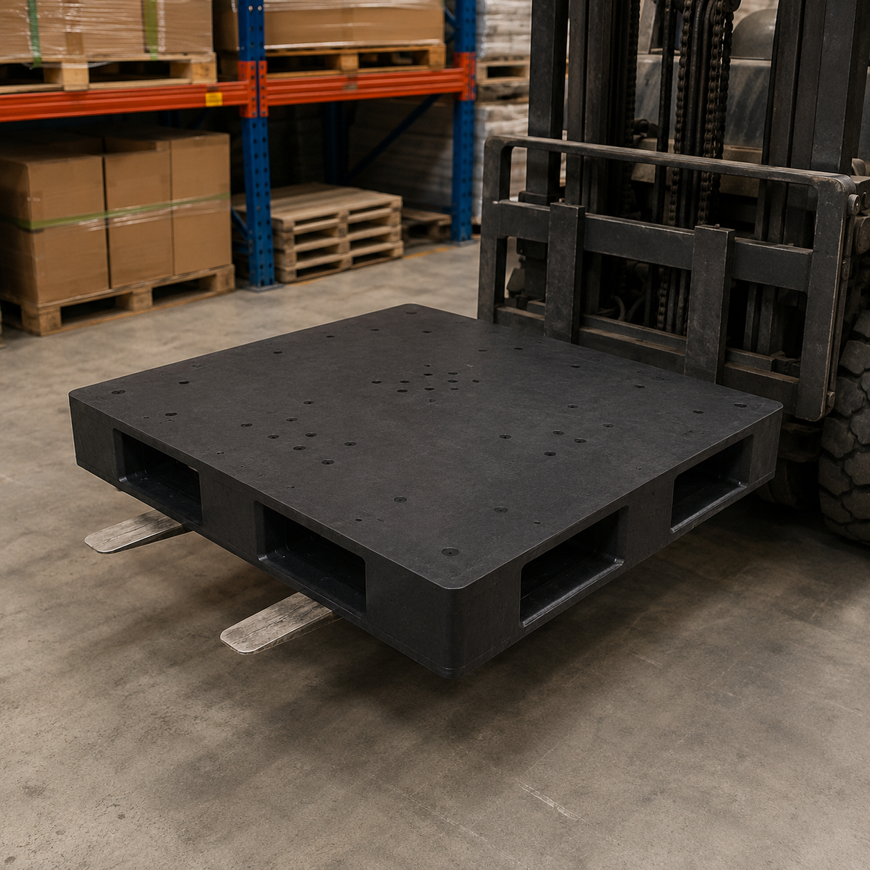 1500 x 1200 x 150 mm doppelseitige Kunststoffpalette mit fester Oberseite