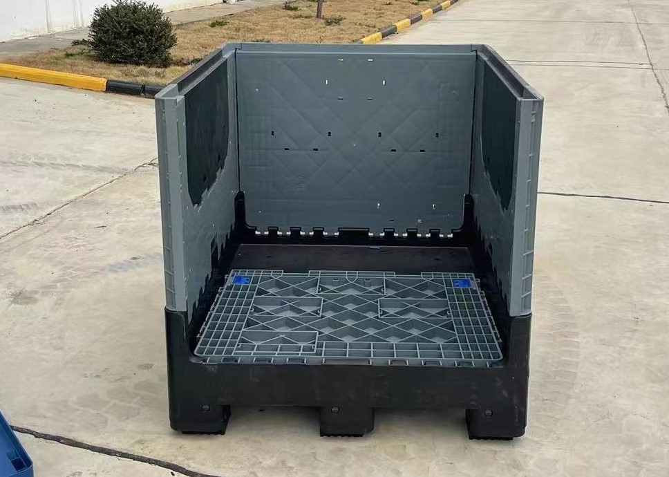 1200 x 1000 x 980 solide faltbare Kunststoff-Paletten-Aufbewahrungsbox mit Deckel