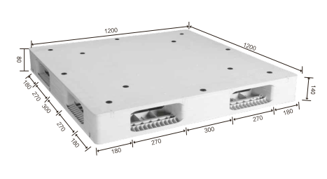 1200 x 1200 robuste, umkehrbare Industrie-Kunststoffpaletten