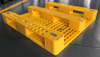 Gelbe, quadratische, regalfähige HDPE-Kunststoffpaletten für die Automatisierung