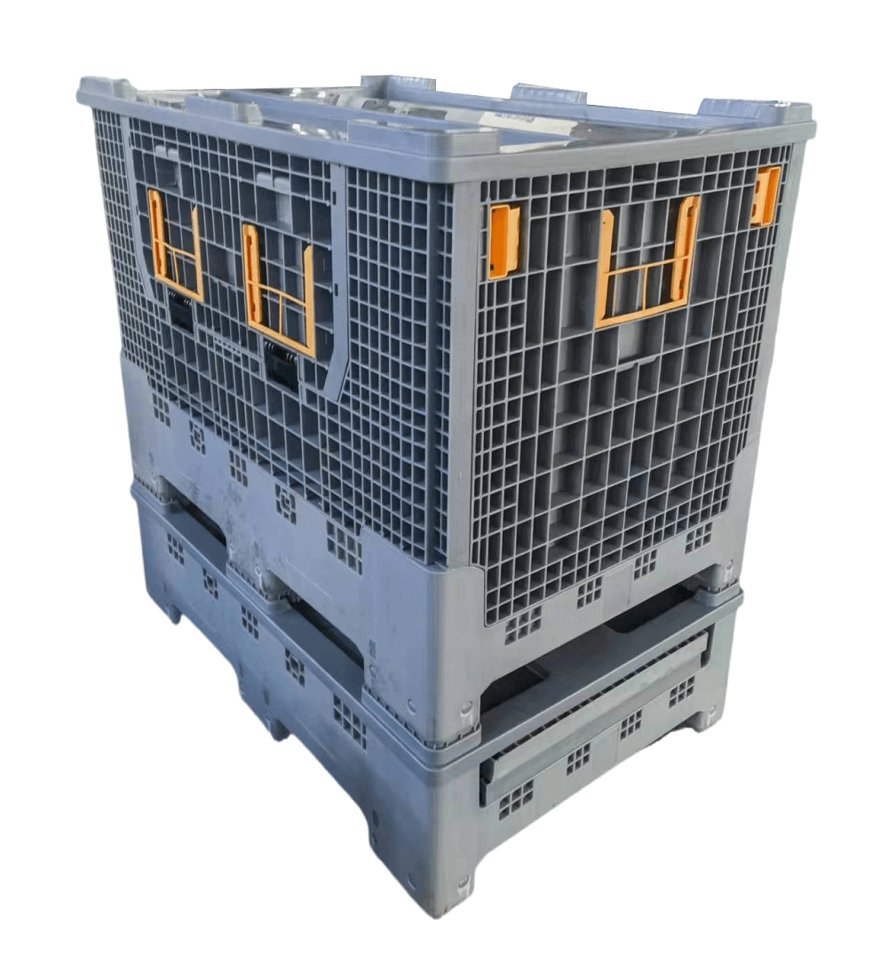 Robuste, zusammenklappbare Euro-Palettenbox aus Kunststoff mit Deckel