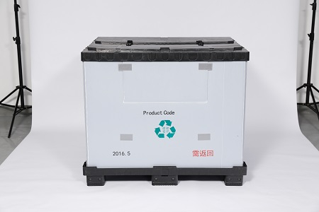 Stapelbare, robuste, zusammenklappbare Versandhüllenbox aus Kunststoff