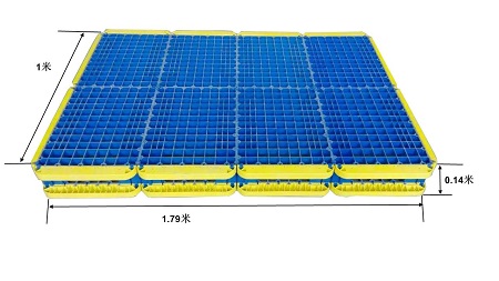 Anpassbare, doppelseitige, modulare Kunststoffpalette mit offenem Deck